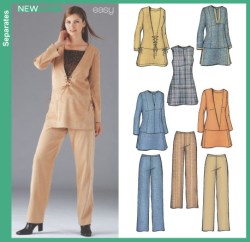 6212 EZ INSET TUNIC TOP SLVS OR NOT,DRESS,PANTS PATTERN 8-18